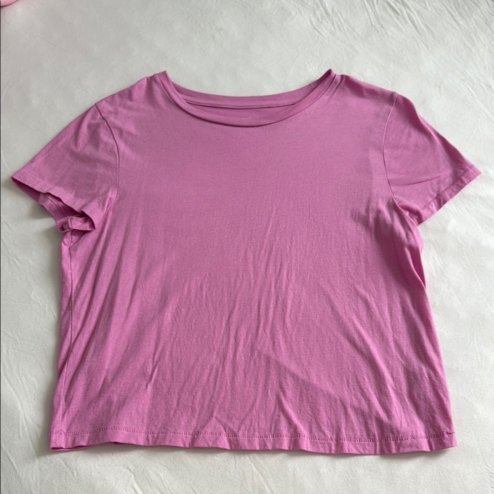 Universal Thread Pink Short Sleeve T-Shirt Waist Length Size Large